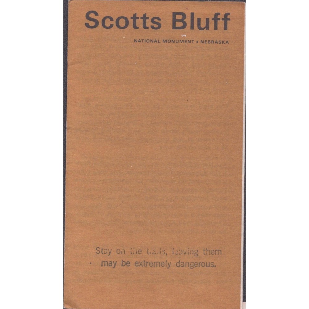 Vintage 1970s Scotts Bluff National Monument Nebraska NPS Trail Brochure